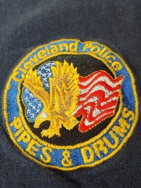 Cleveland Police Pipes And Drums Shirt 2X Long Sleeve Mock Neck Bagpipes READ